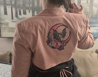 Rosie Skies Iron On Patches, Bat Patches, Moon Patches, Creepy Cute Patches, Gothic Patches, Rose Patches, Pastel Goth Patches