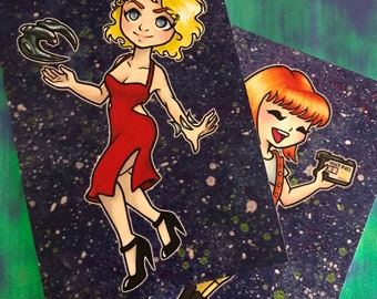 caprica 6 red dress Battlestar Galactica: Caprica Six Art Print