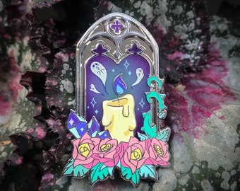 Spellcaster Enamel Pins, Bat Pins, Bat Enamel Pins, Pastel Goth Pins, Creepy Cute Pins, Gothic Pins, Goth Pins, ghost pins, witchcraft pins