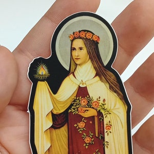 Theresia van Lisieux – katholieke sticker – gebaseerd op Beuron Art Holy Card – hoogwaardig vinyl