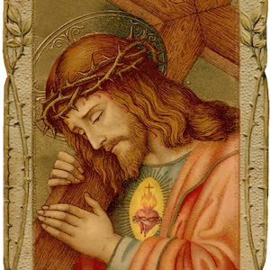 La Cruz portando la cruz – 2 tamaños – Basado en una estampa alemana antigua