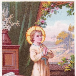 Nieuw! Christuskind – Jonge Jezus – Vintage heilige kaartreproductie – Katholieke kunstafdruk – Archiefkwaliteit