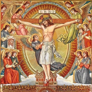 The Holy Mass – based on a Vintage Holy Card – Catholic Art Print – Archival Quality