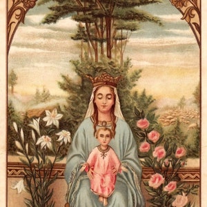 Salve Regina, Madre di Misericordia – 4 misure – basato su una cartolina sacra d'epoca