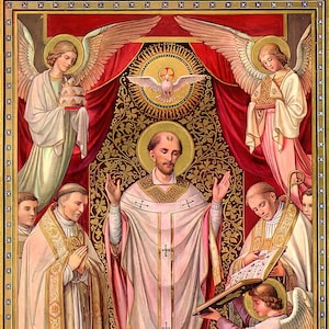 San Gregorio Magno – 3 misure – Basato su un'antica immagine sacra – Stampa d'arte cattolica – Qualità d'archivio