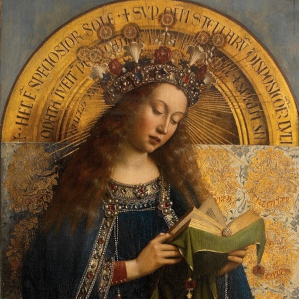 The Virgin Mary – Ghent Altarpiece – Jan van Eyck – Medieval/Renaissance – Catholic Art Print