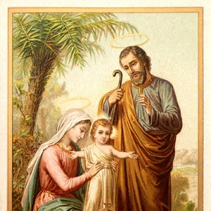 The Holy Family in Egypt – Based on an Vintage Holy Card – Catholic Art ...