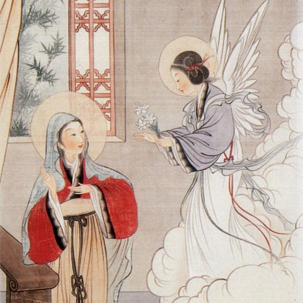 The Annunciation – Chinese Catholic Art Print