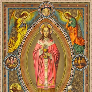 Christ the High Priest  by Max Schmalzl, from a Roman Missal – Catholic Art Print – Archival Quality