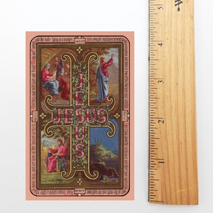 Santo Nome de Jesus – Cartão Sagrado Vintage Restaurado – pacote de 10/100/1000