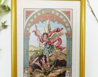 New! Saint Michael – Framed Holy Card – Catholic Keepsake