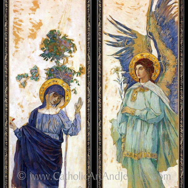 L'Annunciazione di Mikhail Nesterov 1911 – 4 dimensioni – Stampa d'arte cattolica vintage – Qualità d'archivio