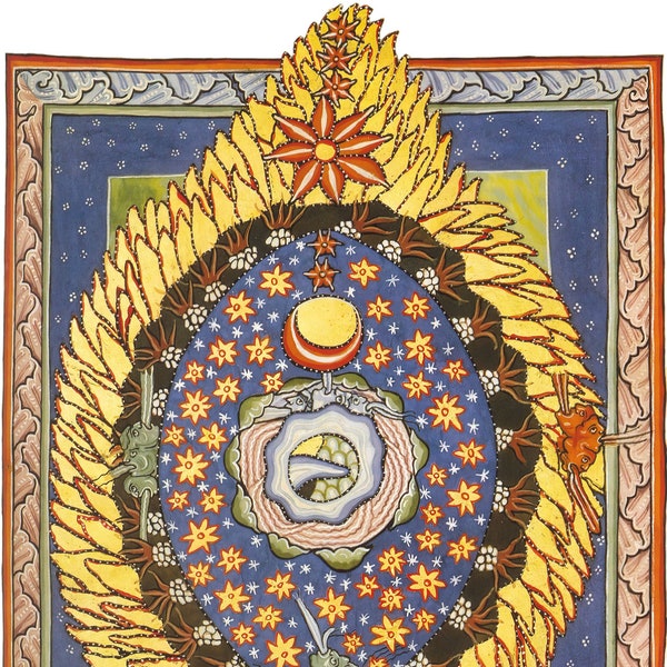 Hildegard of Bingen's Art:  – God, Cosmos, and Humanity – circa 1150 A.D. – Medieval Catholic Art Print – Archival Quality