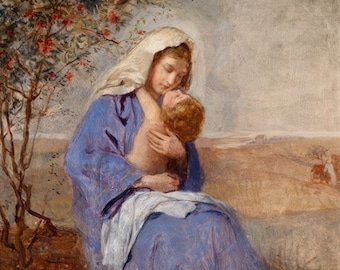 Vierge à son enfant – « Mutter mit ihrem Kind » de John Quincy Adams (pas le président) – Reproduction d'art catholique – Cadeau catholique