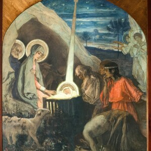 Nouveau ! La Nativité de Mikhaïl Nesterov - Impression d'art catholique vintage - Qualité archive - Art de Noël