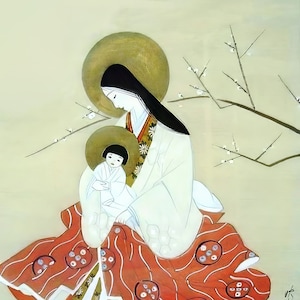 New! Japanese Madonna and Child – Anonymous Artist – Beautiful Catholic Art – Archival Quality