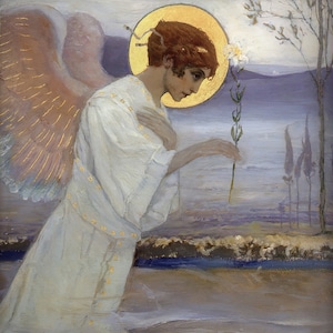 The Annunciation: The Angel Gabriel by Mikhail Nesterov – 3 sizes – Vintage Catholic Art Print – Archival Quality