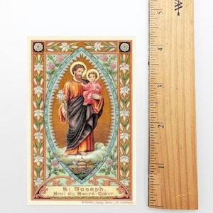 New! St. Joseph Love of the Sacred Heart – Kuhlen & Gladbach – Based on a Vintage Holy Card – pack of 10/100/1000