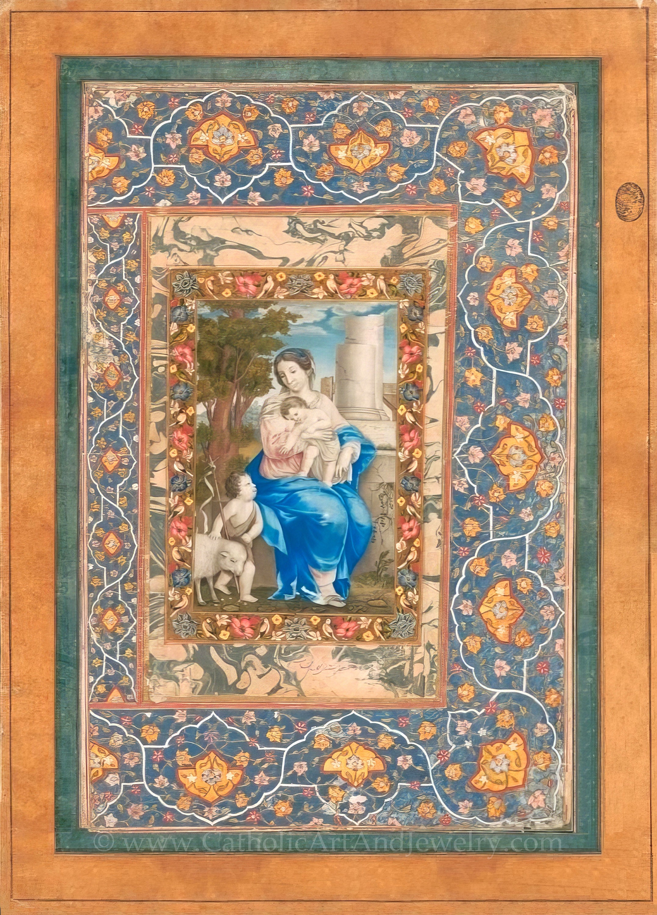 Nuevo Virgen persa con el Niño por Mohammad Paolo Zaman Kerman Arte  católico Calidad de archivo -  España