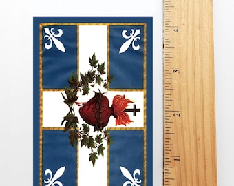 Sacred Heart Flag Holy Card – Saint Margaret Mary Alacoque's Sacred Heart Novena – Vintage Holy Card – pack of 10/100/1000 #134