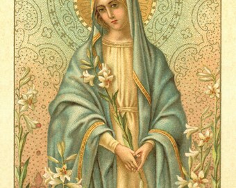 Our Lady of the Lilies – Pack of 10/100/1000 – Restored Vintage