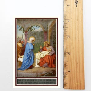 Nouveau ! La mort de saint Joseph - Carte sainte Prière pour une mort heureuse - lot de 10/100/1000 - Carte sainte vintage restaurée