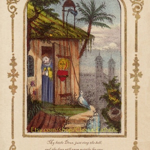 Einsiedeln Shrine &quot;My Little Dove&quot; – based on a Vintage Holy Card – Catholic Art Print – Archival Quality