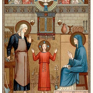 Holy Family – Based on a Vintage Holy Card – Painted by Benedictine ...