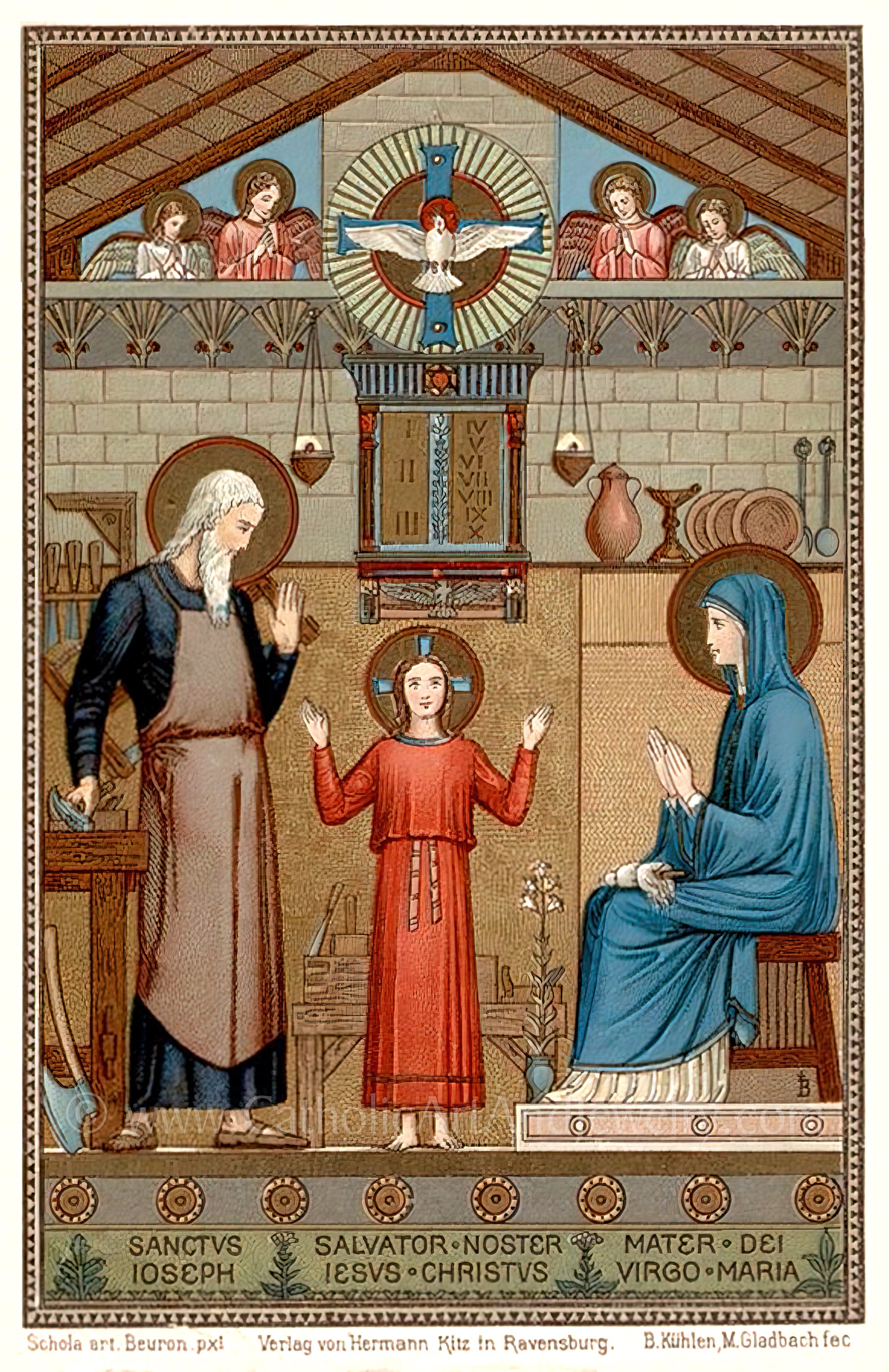 Holy Family – Based on a Vintage Holy Card – Painted by
