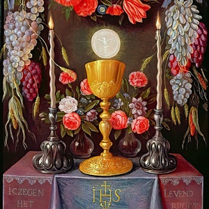 The Eucharist – 3 Sizes – Jan van Kessel – Catholic Art Print – Archival Quality