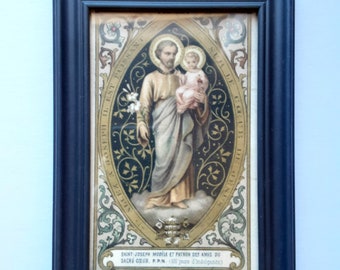 Saint Joseph of the Sacred Heart Black Framed Postcard