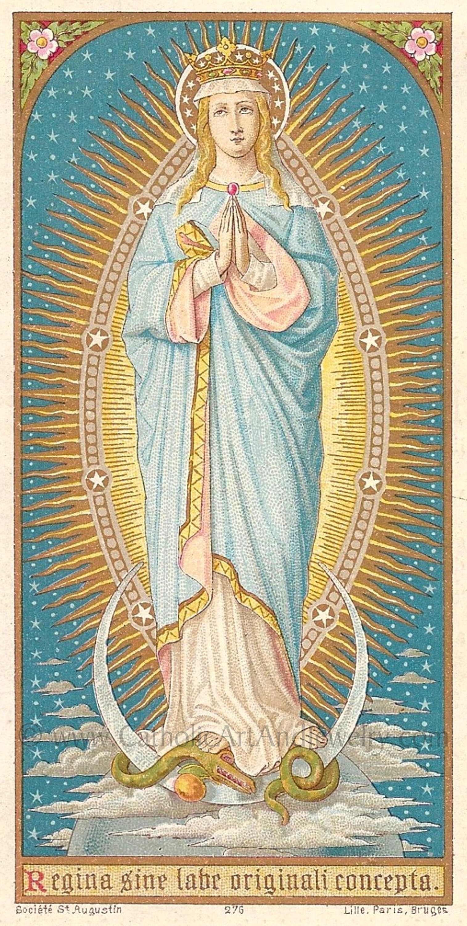 The Immaculate Conception Based on a Vintage Holy Card - Etsy Australia