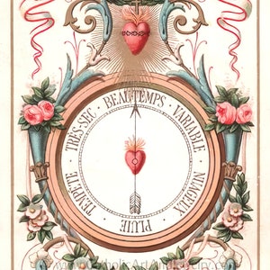 Spiritual Barometer – based on a Vintage French Holy Card – Catholic Art Print – Catholic Gift