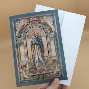 Kerstkaart/wenskaart – Madonna met kind – 5 x 7 inch – met envelop – 1/10 / 50/100 – door Jeanne Antoinette Labrousse