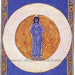 Hildegard of Bingen&#39;s Art: The True Trinity in True Unity – 3 sizes – circa 1150 A.D. – Medieval Catholic Art Print – Archival Quality
