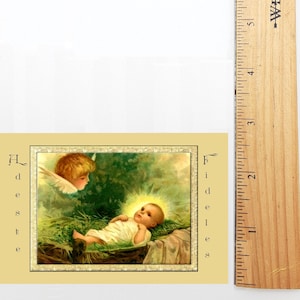 New! Christmas Holy Card #10 – Adeste Fideles – pack of 10/100/1000 – Stocking Stuffer – Restored Vintage Card