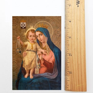 Novo! Nossa Senhora do Monte Carmelo – Oração Tradicional a Ela – Cartão Sagrado Vintage – pacote de 10/100/1000