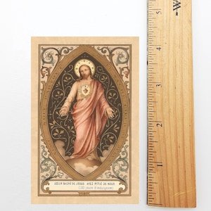 Litany of the Sacred Heart – Restored Vintage Sacred Heart Holy Card  – pack of 10/100/1000