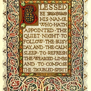 Neu! Segens Dankgebet - Illuminierte Handschrift aus dem Jahr 1830 - Archival Quality