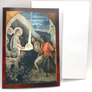 Christmas Card – The Nativity – "Come Let Us Adore Him" – 5x7" when folded – with Envelope – 1 / 10 / 50 / 100 – by Mikhail Nesterov