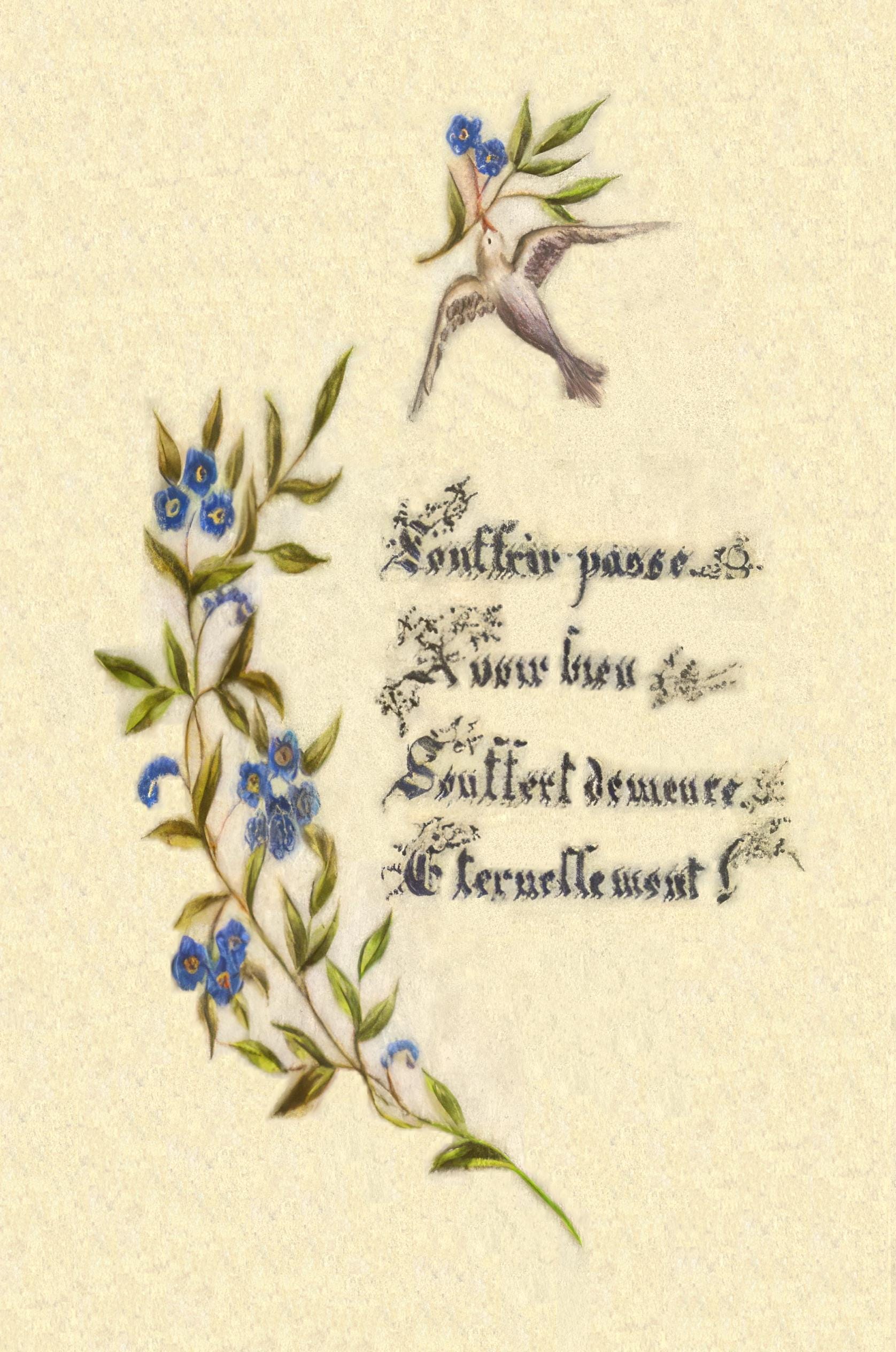 New! St Therese's Handmade Holy Card #2 –to Suffer Well Lasts