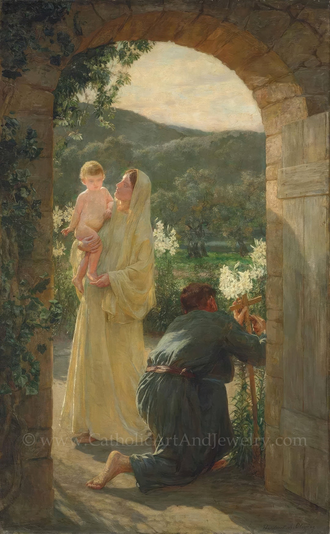 New the Holy Family by Their Home within the Gate by Herbert Arnould Olivier Catholic Art Print Catholic Gift Archival Quality - Etsy