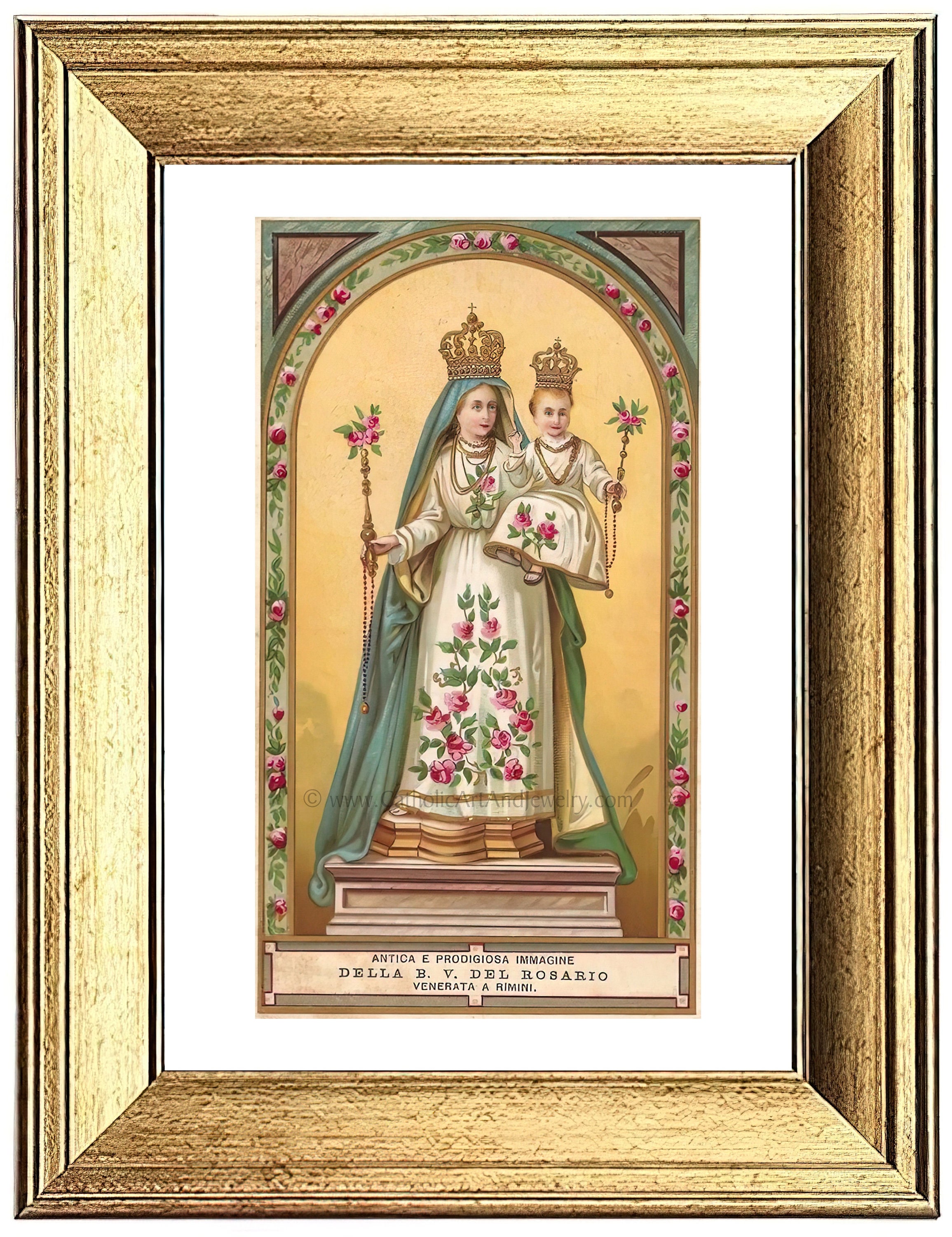 Our Lady of the Rosary – Based on a Vintage Italian Holy Card ...