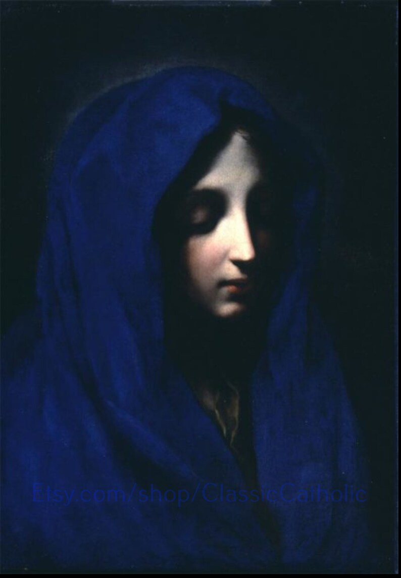 Blue Madonna 8.5x11  Carlo Dolci  Catholic Art Print image 0