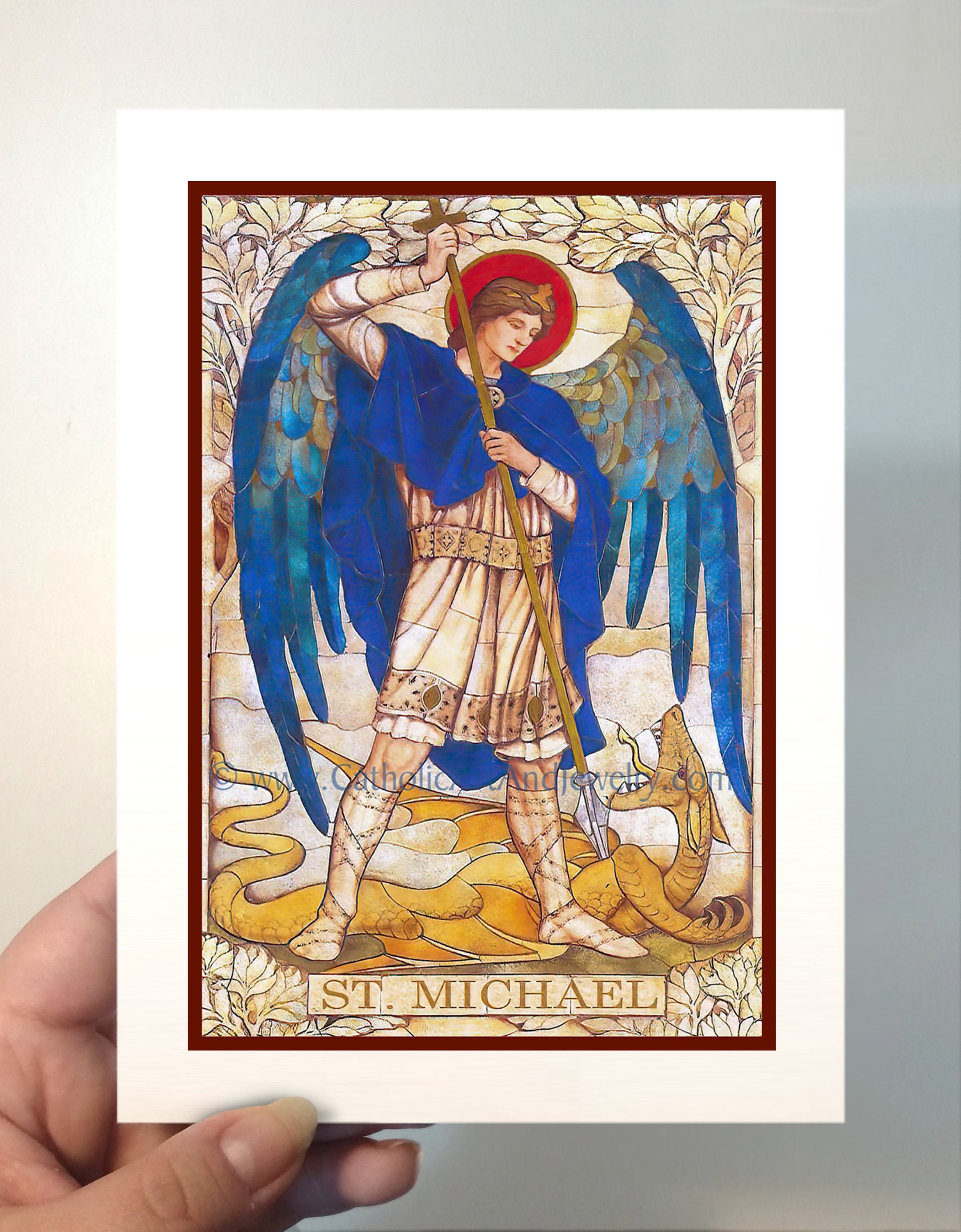 Archangel Michael Based on a Vintage Stained Glass Window hq pic
