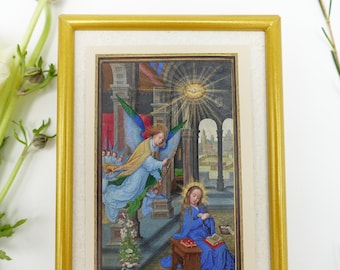 New! The Annunciation – by Simon Bening – Framed Holy Card – Catholic Keepsake