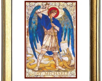 三日間のみ5万円引き 再現不可能！大天使ミカエルのステンドグラス