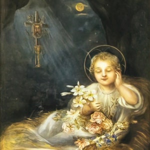 St Therese&#39;s Dream of the Child Jesus – Painting by St Therese of Lisieux – 3 sizes – Catholic Art Print