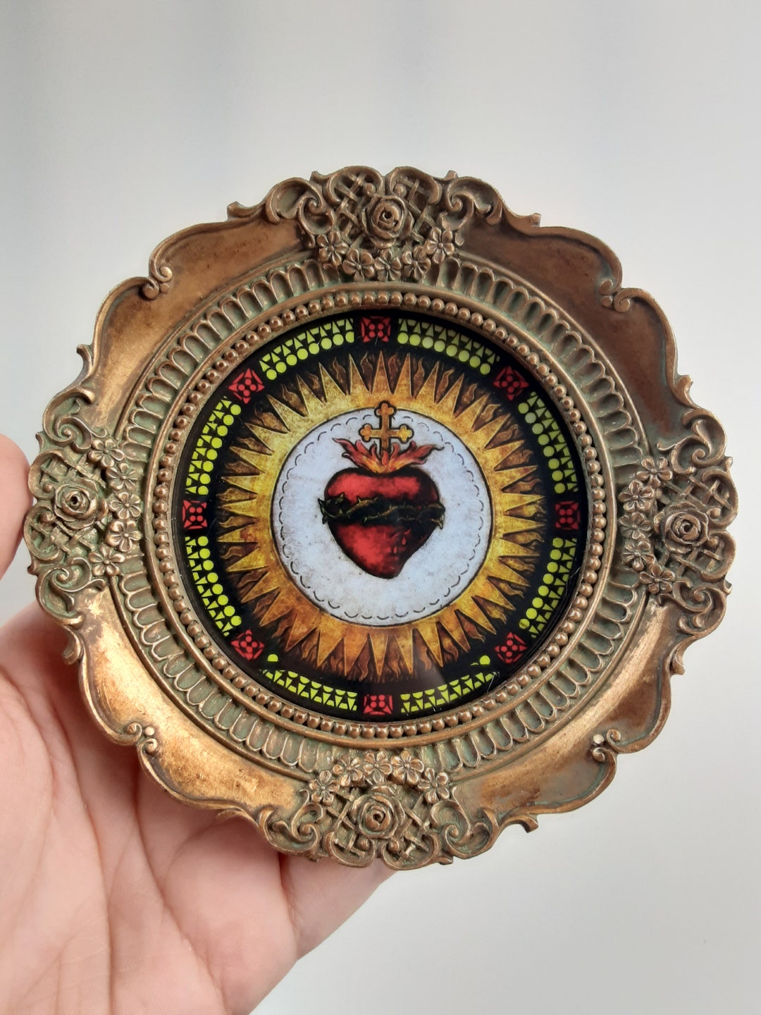 New! Sacred Heart – Framed – 4.25x4.25