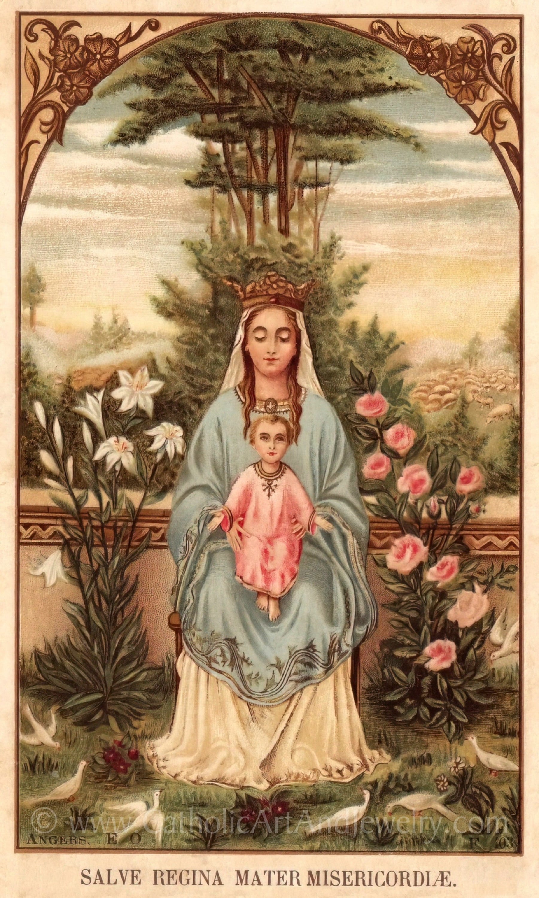 Salve Regina, Madre di Misericordia – 4 misure – basato su una cartolina  sacra depoca - Etsy Italia